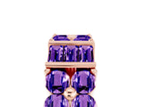 Rose gold Channel Set Round and Baguette Tanzanite Anniversary Band with Prong Setting_23