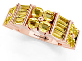 Rose gold Channel Set Round and Baguette Yellow Sapphire Anniversary Band with Prong Setting_31