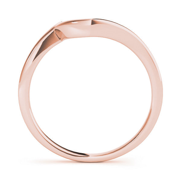 Rose gold Chevron Curved Solitaire Band 1