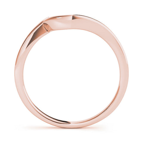 Rose gold Chevron Curved Solitaire Band 1