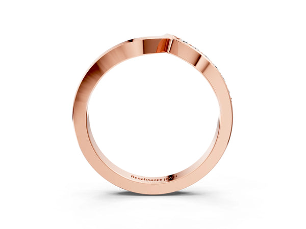 Rose gold Chevron Diamond Pavé Twist Band
