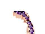 Rose gold Chevron Marquise and Round Amethyst Open Band with Prong Setting_11
