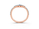 Rose gold Chevron Marquise and Round Aquamarine Open Band with Prong Setting_9