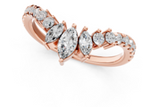 Rose gold Chevron Marquise and Round Diamond Open Band with Prong Setting_55