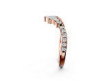 Rose gold Chevron Marquise and Round Diamond Open Band with Prong Setting_56