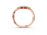 Rose gold Chevron Marquise and Round Diamond Open Band with Prong Setting_57