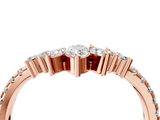 Rose gold Chevron Marquise and Round Diamond Open Band with Prong Setting_58