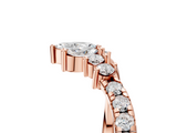 Rose gold Chevron Marquise and Round Diamond Open Band with Prong Setting_59