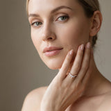 Rose gold Chevron Marquise and Round Diamond Open Band with Prong Setting_80