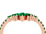 Rose gold Chevron Marquise and Round Emerald Open Band with Prong Setting_10