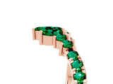 Rose gold Chevron Marquise and Round Emerald Open Band with Prong Setting_11