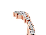 Rose gold Chevron Marquise and Round Moissanite Open Band with Prong Setting_11