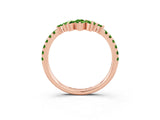 Rose gold Chevron Marquise and Round Peridot Open Band with Prong Setting_9