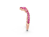Rose gold Chevron Marquise and Round Pink Sapphire Open Band with Prong Setting_20