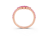 Rose gold Chevron Marquise and Round Pink Sapphire Open Band with Prong Setting_21