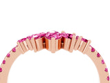 Rose gold Chevron Marquise and Round Pink Sapphire Open Band with Prong Setting_22