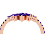 Rose gold Chevron Marquise and Round Tanzanite Open Band with Prong Setting_10