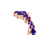 Rose gold Chevron Marquise and Round Tanzanite Open Band with Prong Setting_11