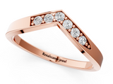 Rose gold Chevron Pavé Round Diamond Twist Band_20