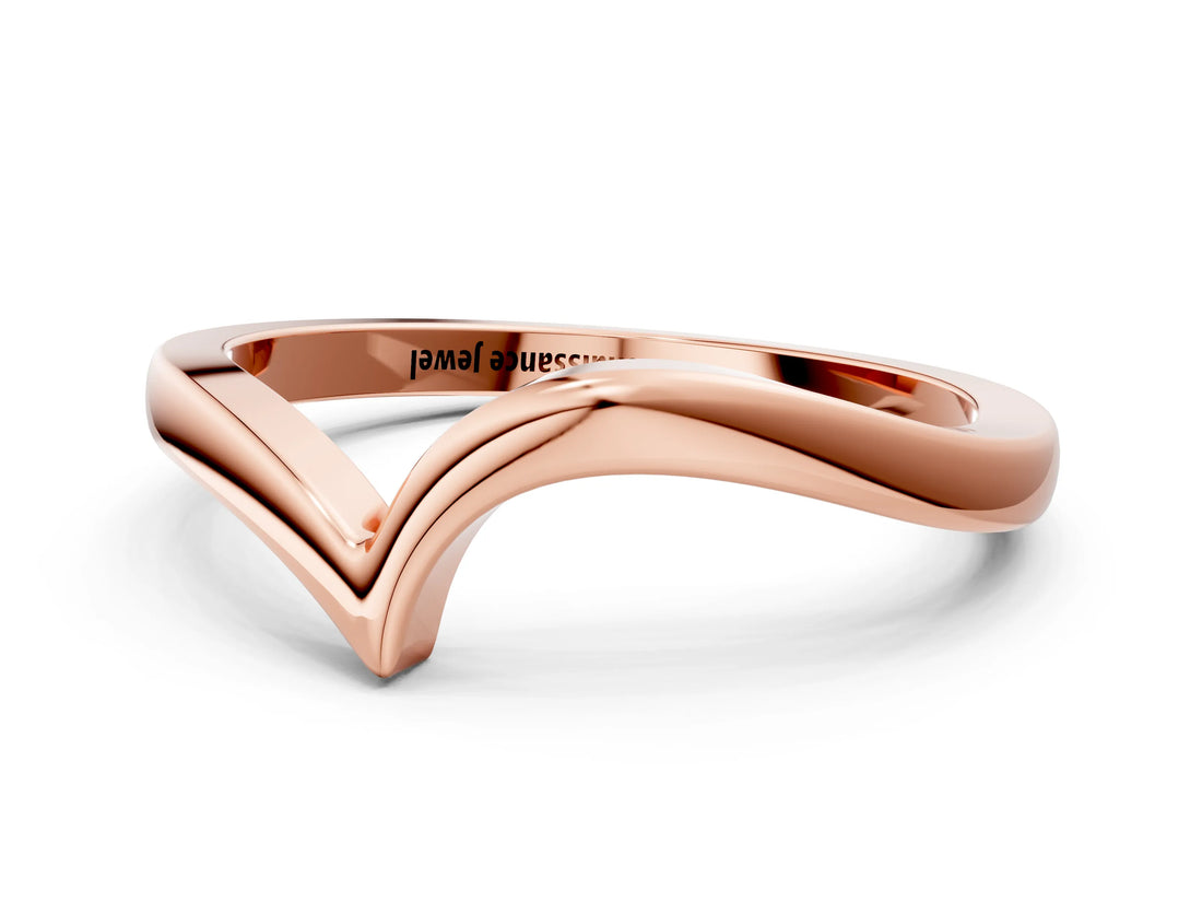 Rose gold Chevron V-Shaped Contour Band_4