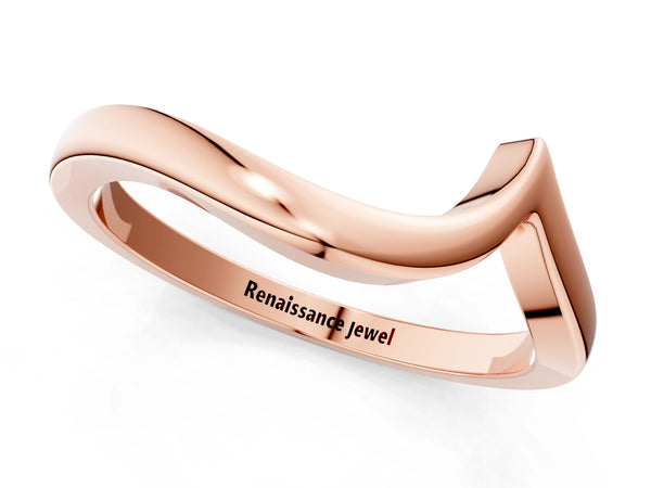 Rose gold Chevron V-Shaped Contour Band