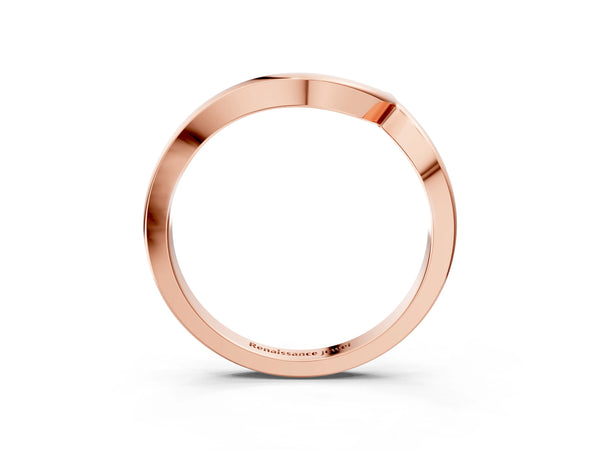 Rose gold Chevron V-Shaped Contour Band