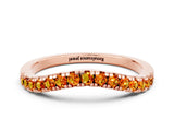 Rose gold Citrine Pavé Curved Wedding Band_6