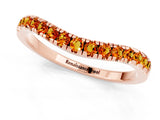 Rose gold Citrine Pavé Curved Wedding Band_7