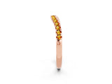 Rose gold Citrine Pavé Curved Wedding Band_8