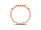 Rose gold Citrine Pavé Curved Wedding Band_9