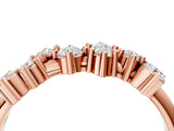 Rose gold Cluster Diamond Round Cut White Gold Band with Prong Setting_25
