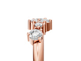 Rose gold Cluster Diamond Round Cut White Gold Band with Prong Setting_26