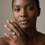 Rose gold Cluster Oval Diamond Pavé Band Flower Prong Setting Ring_4
