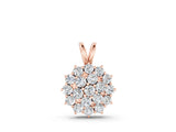 Rose gold Cluster Round Diamond Prong-Set Pendant_6