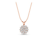 Rose gold Cluster Round Diamond Prong-Set Pendant_7