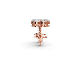 Rose gold Cluster Round Diamond Stud Earrings with Prong Setting_33