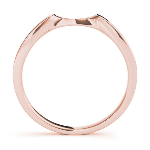 Rose gold Contoured Solitaire Round Bezel Set Wedding Band 1