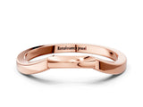 Rose gold Contoured Solitaire Round Bezel Set Wedding Band_4