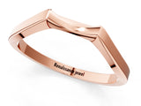 Rose gold Contoured Solitaire Round Bezel Set Wedding Band_5