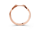 Rose gold Contoured Solitaire Round Bezel Set Wedding Band_7