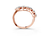 Rose gold Curved Diamond Cluster Band - Round Stones, Split Shank, Prong Setting_15