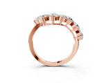 Rose gold Curved Diamond Cluster Band - Round Stones, Split Shank, Prong Setting_19