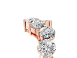 Rose gold Curved Diamond Cluster Band - Round Stones, Split Shank, Prong Setting_21