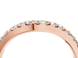 Rose gold Curved Diamond Half Eternity Band with Round Cut Stones in Pavé Setting_8