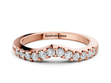 Rose gold Curved Diamond Half Eternity Ring with Round Cut Stones and Shared Prong Setting_2