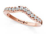 Rose gold Curved Diamond Half Eternity Ring with Round Cut Stones and Shared Prong Setting_3