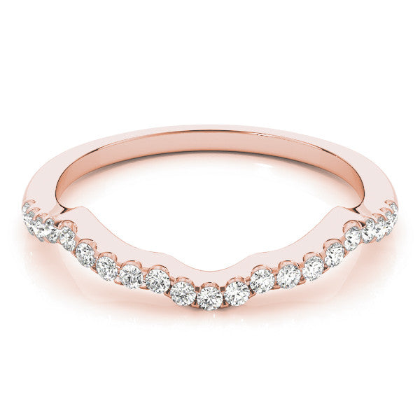 Rose gold Curved Diamond Pavé Round-Cut Contour Band 1