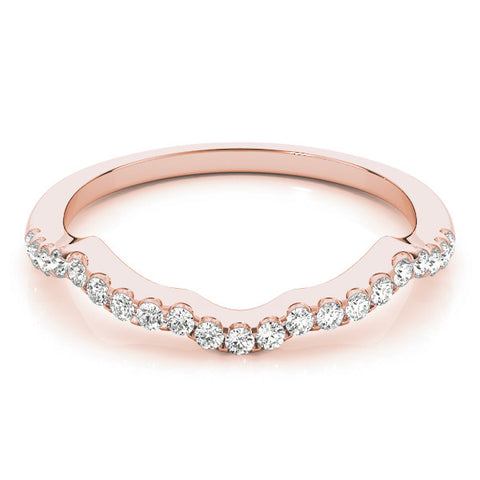 Rose gold Curved Diamond Pavé Round-Cut Contour Band 1