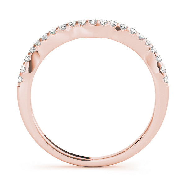 Rose gold Curved Diamond Pavé Round-Cut Contour Band 2