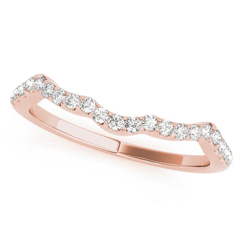 Rose gold Curved Diamond Pavé Round-Cut Contour Band